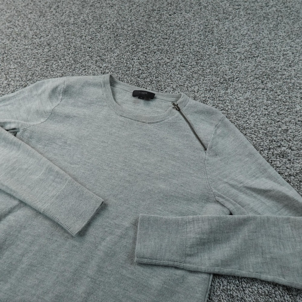 J Crew Sweater Womens M Gray Merino Wool Crewneck Knit Pullover Cozy Casual Soft